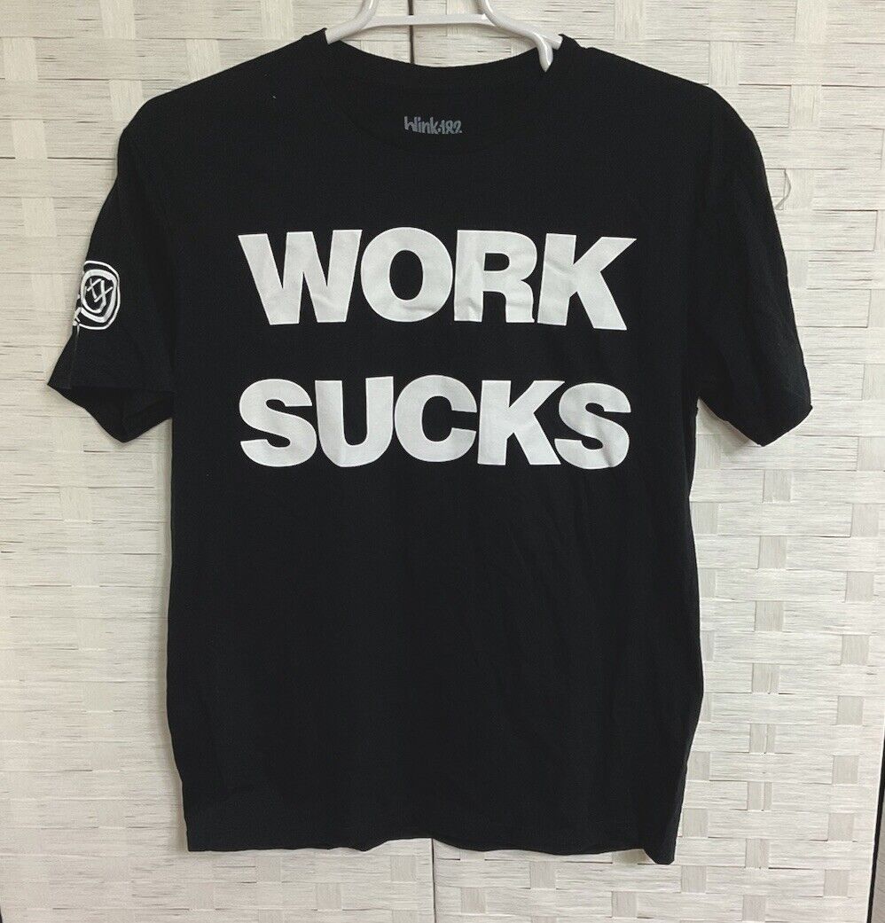 BLINK 182 Work Sucks World Tour Concert T-Shirt Black Mens Large 2024 New