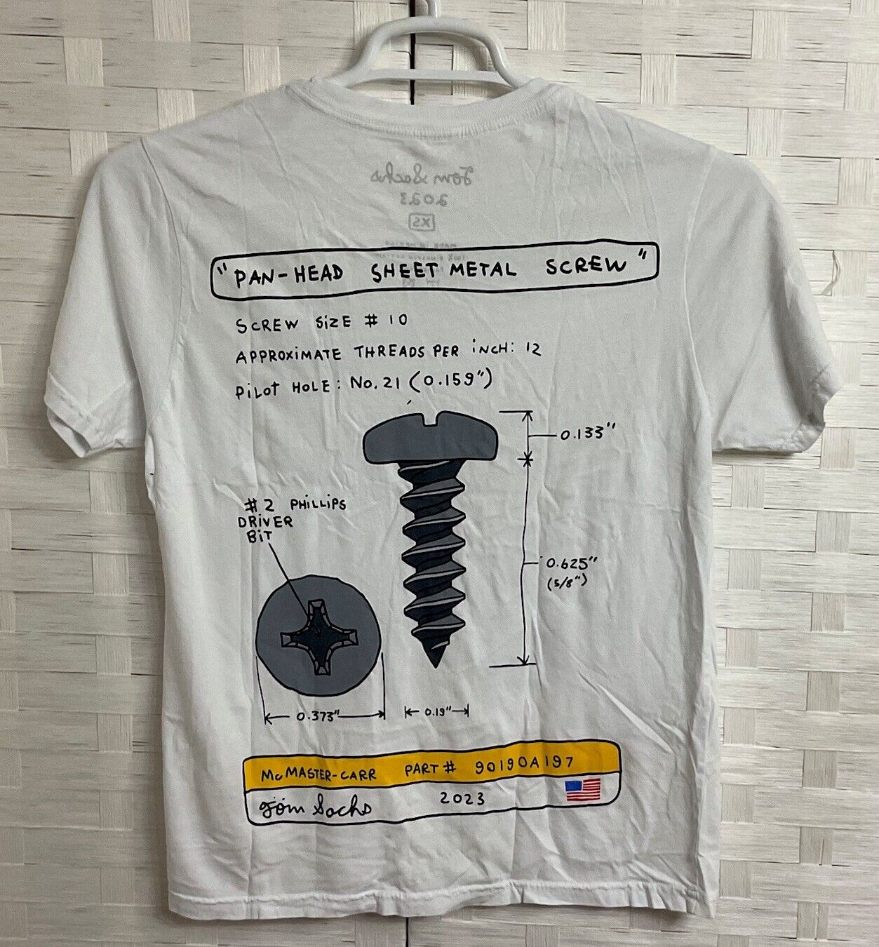 Tom Sachs Logjam Screw Tee - XS - Sold Out Official Merch