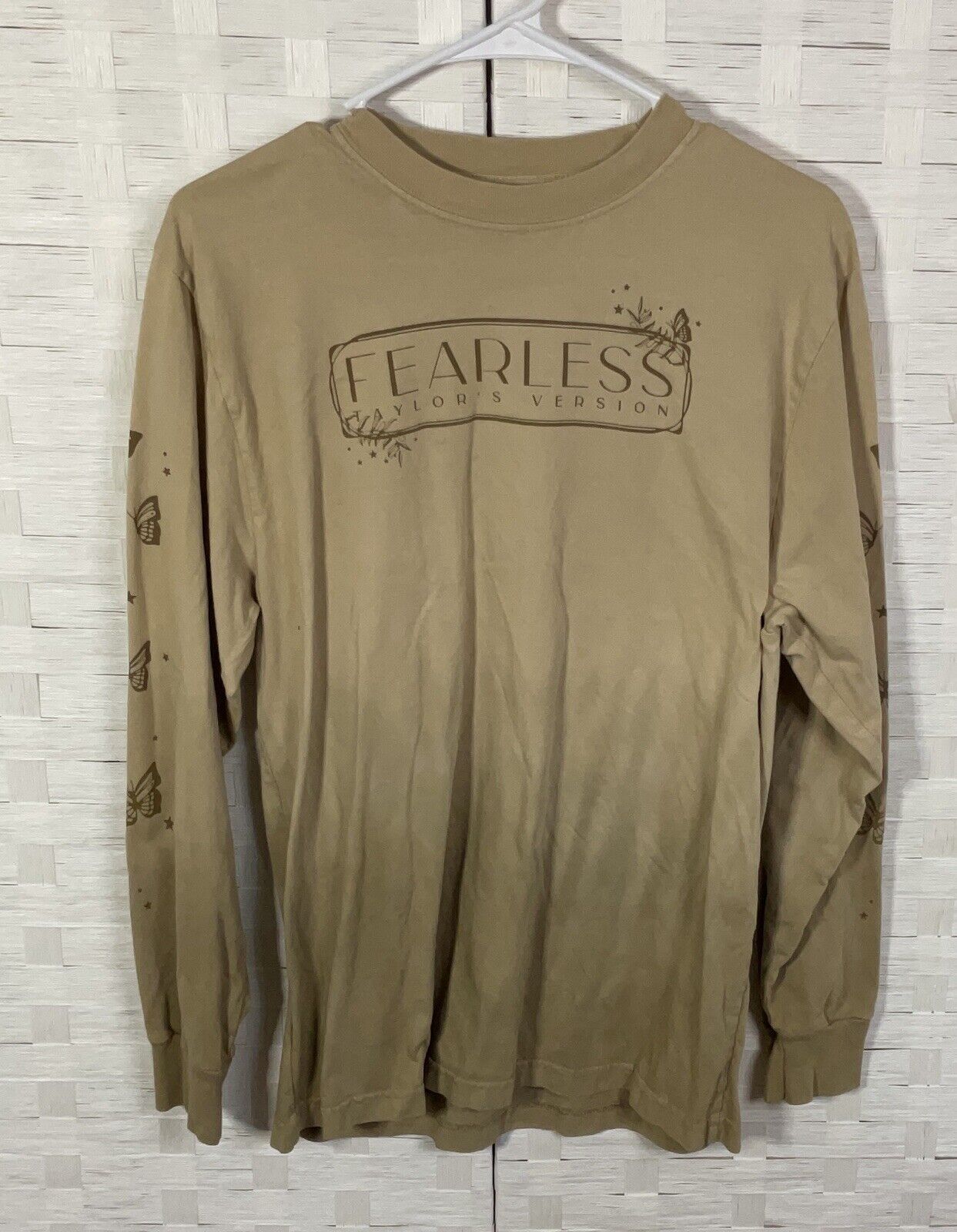 Taylor Swift Official Fearless You're Not Sorry Long Sleeve Dip Dye T-Shirt Med.