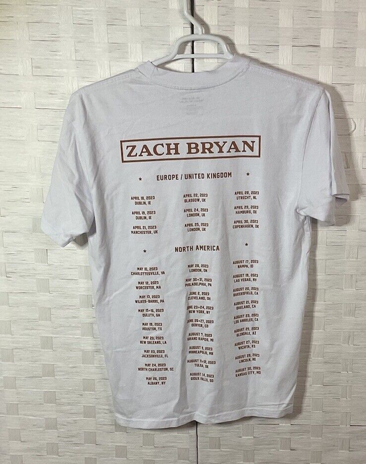 Burn Burn Burn Tour Tee White - Zach Bryan - Sz Medium