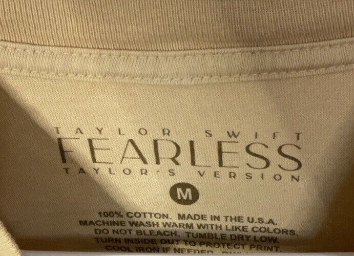 Taylor Swift Official Fearless You're Not Sorry Long Sleeve Dip Dye T-Shirt Med.