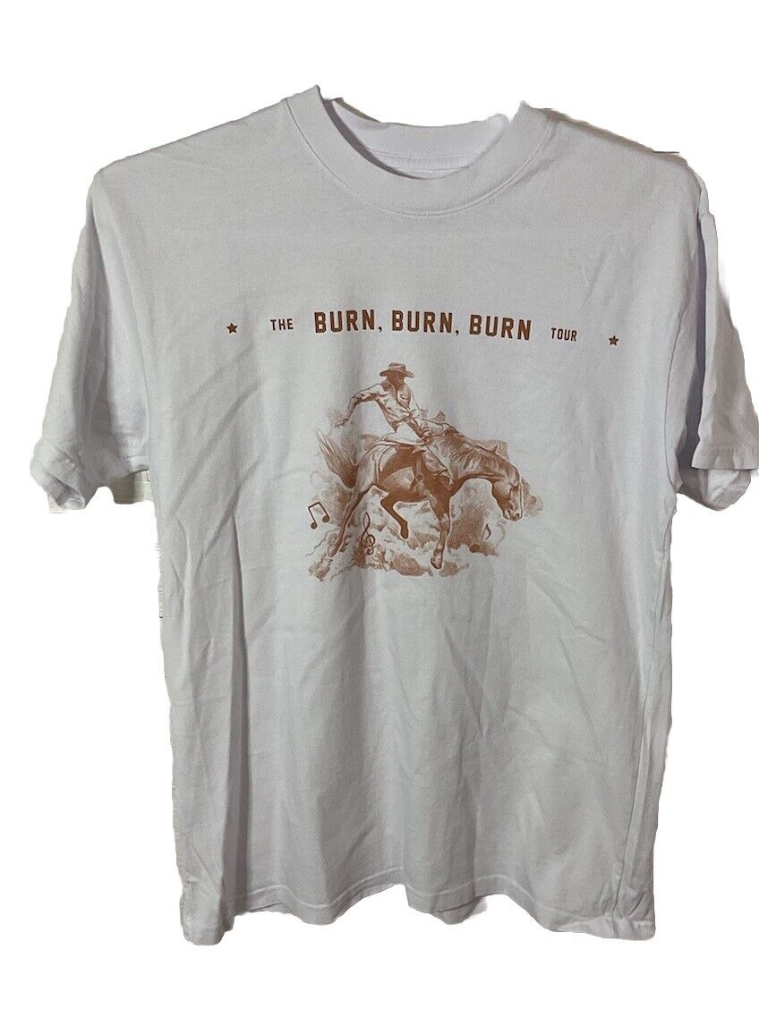 Burn Burn Burn Tour Tee White - Zach Bryan - Sz Medium