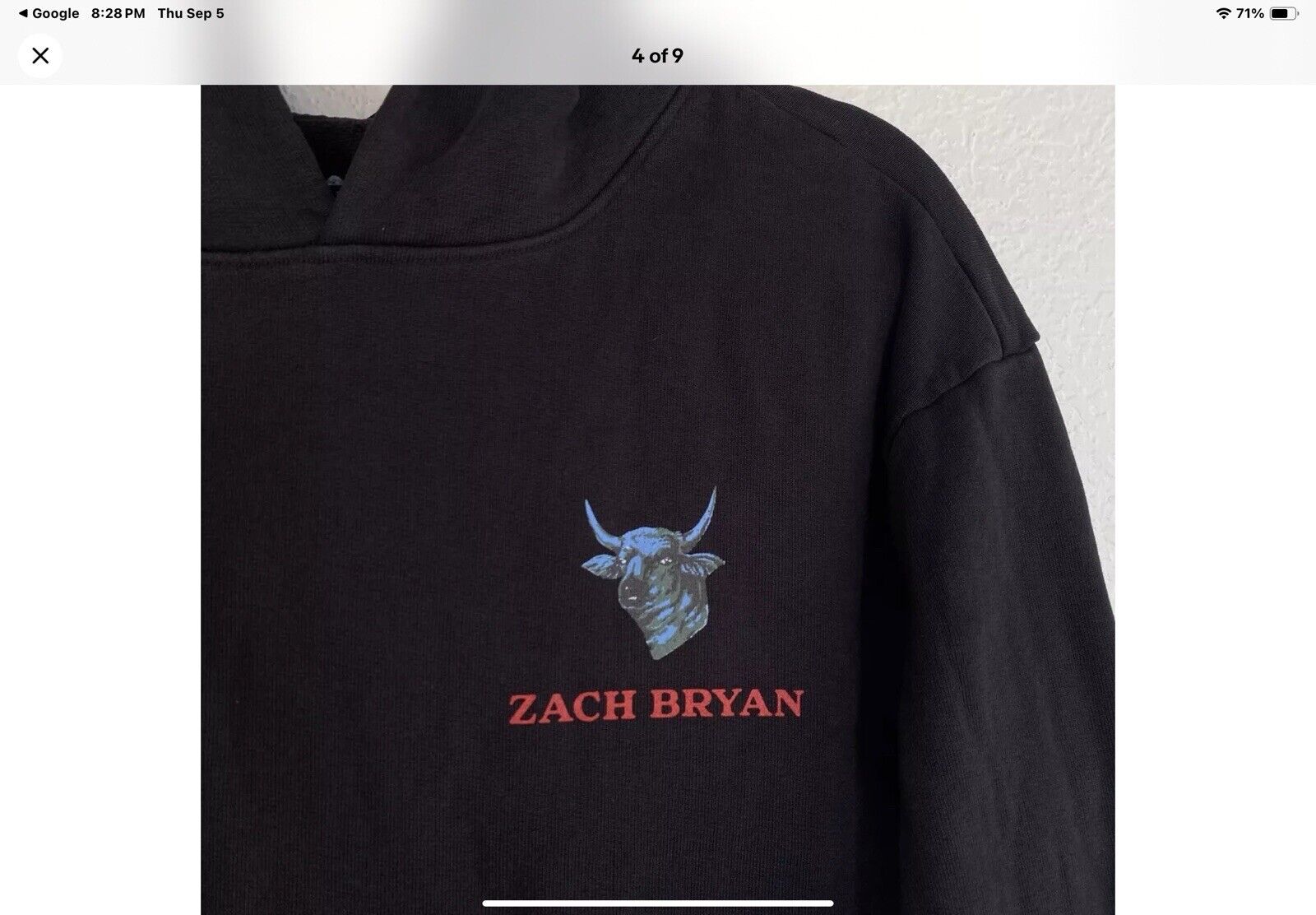 NWOT Zach Bryan Hoodie Mens Medium Burn Burn Burn 2023 Tour Official Merch Music