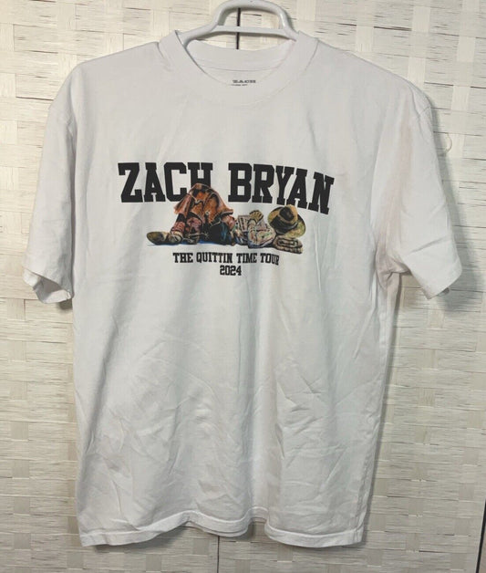 Zach Bryan The Quittin Time Tour 2024  Country Tshirt Large