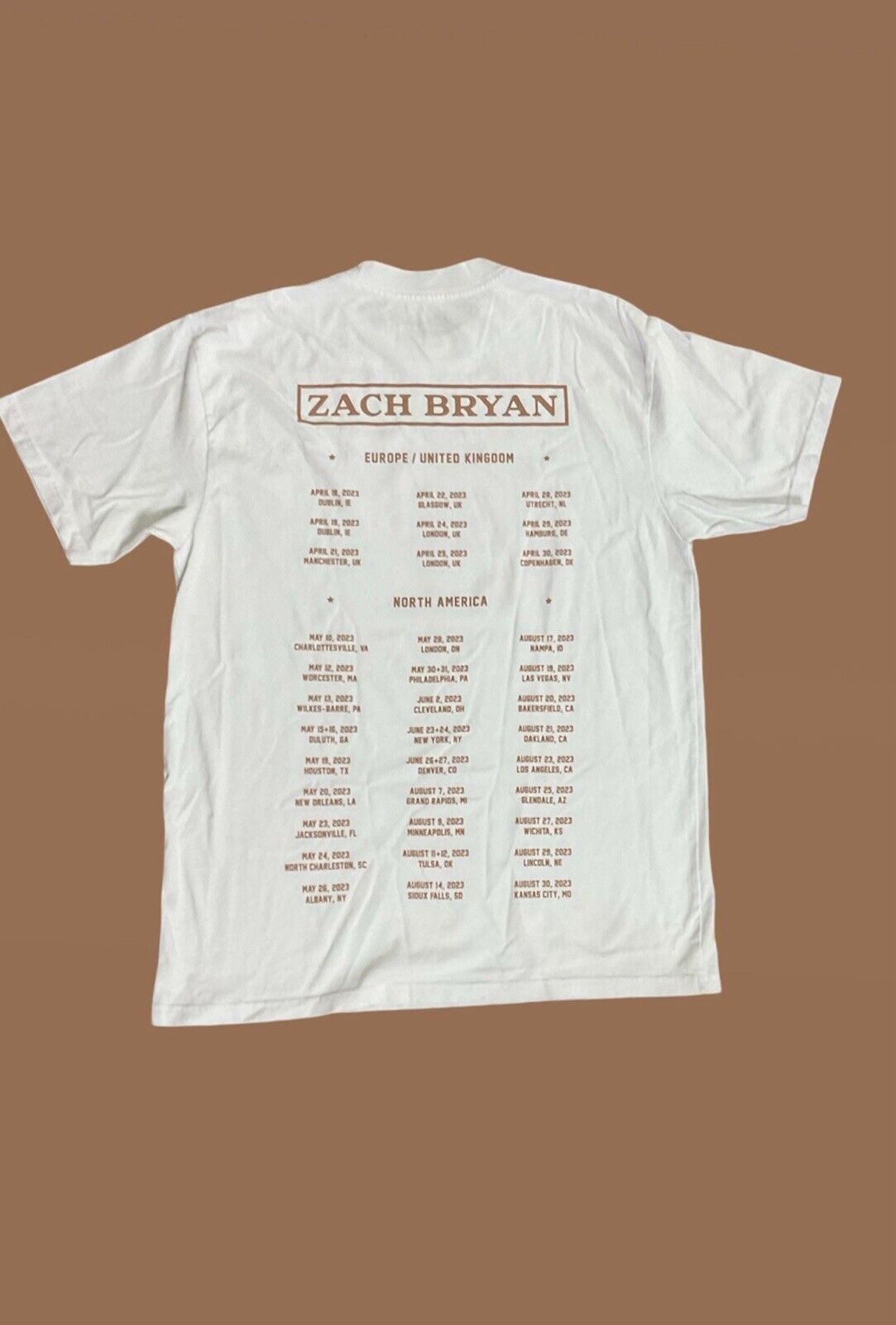 Zach Bryan Burn Burn Burn Official Merch Tour Tee T-Shirt Horse cowboy M White