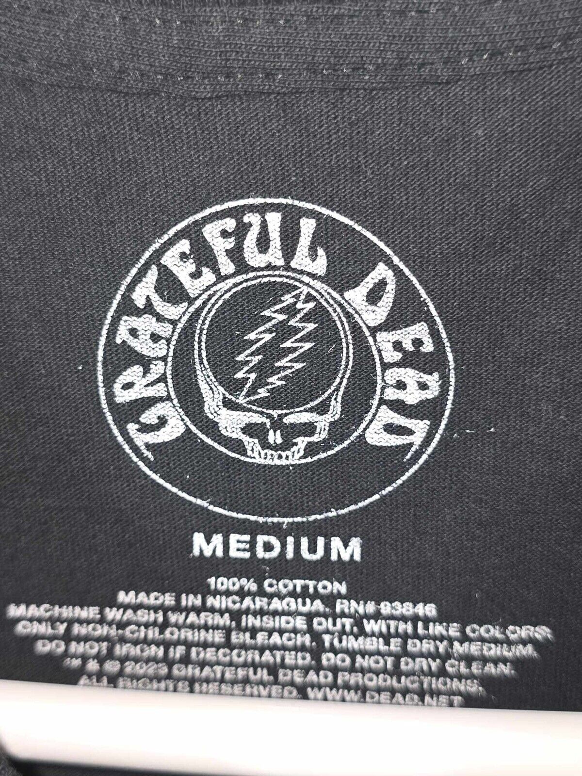 Grateful Dead Adult Size Medium Truckin' Skellies Vintage T-Shirt Black Cotton