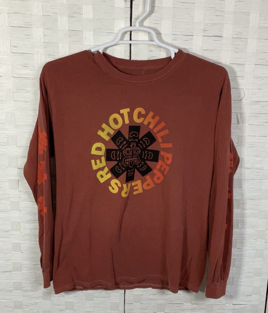 Red Hot Chili Peppers T Shirt Long Sleeve Sz L Rust Color Graphic Tee Unisex NWT