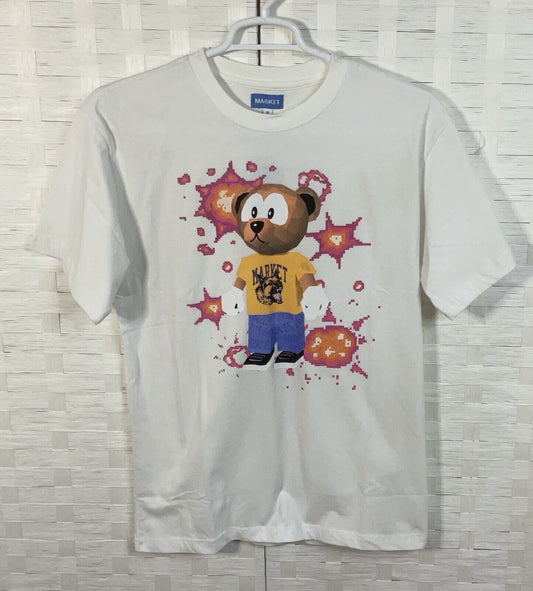 Chinatown Market “32-bit Bear” T-Shirt Men’s Med- White - Streetwear Teddy