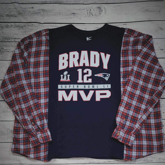 Brady MVP Flannel Rework on my Instagram @savage.sews