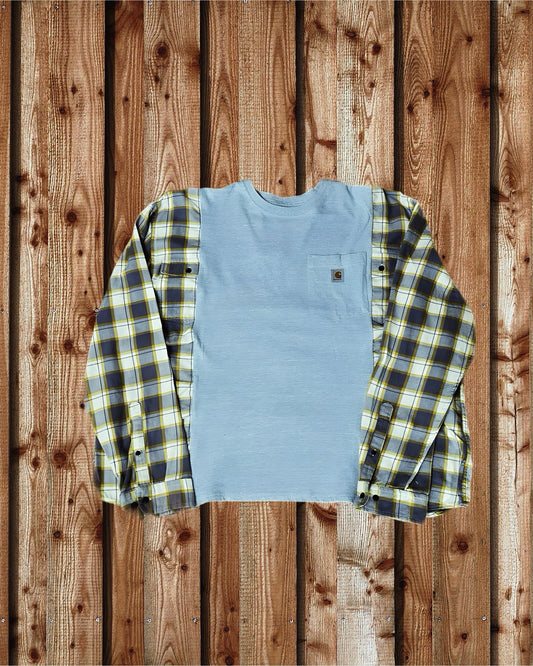 Carharrt tshirt flannel rework